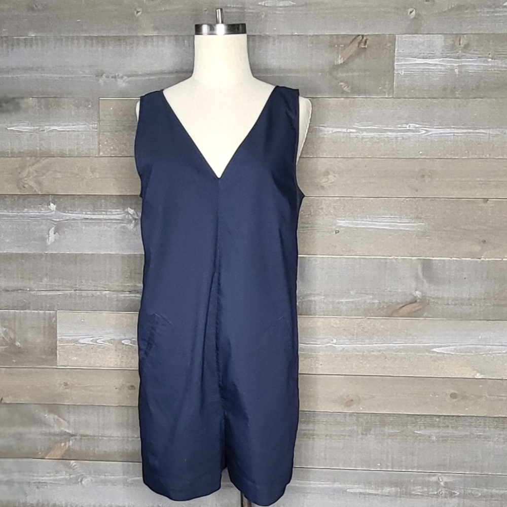 Kit and Ace V-Neck Casual Fit Navy Blue Navigator Move Romper